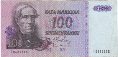100 Markkaa 1976 I-sarjaa, kl.4