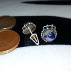 Vintage Hopea lapis lazuli kivi korvakorut 925 - pikkukuva 4