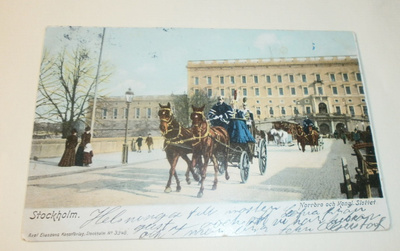 Tukholma, Norrbron silta ja Kuninkaan linna, värip, p. 1903