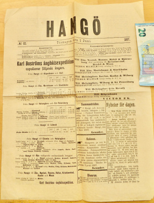 VANHA Lehti Sanomalehti Hanko Hangö N 65 1897 1.6.1897