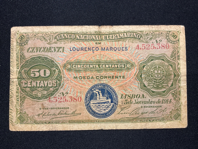 50 Centavos Banco Ultramarino Portugal Lisboa 5 de Nov. 1914