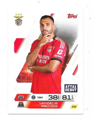 2025-26 Topps Match Attax #216 Vangelis Pavlidis , Benfica