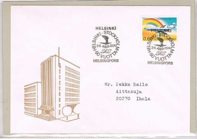 1974  Hki - Lennot Hki - Tukholma 50 v.