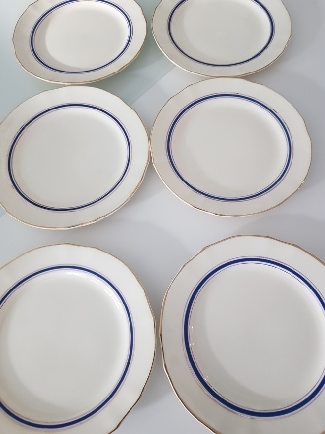 Arabia Eila Lautaset / Leipälautaset 50-luku - yht. 6 kpl