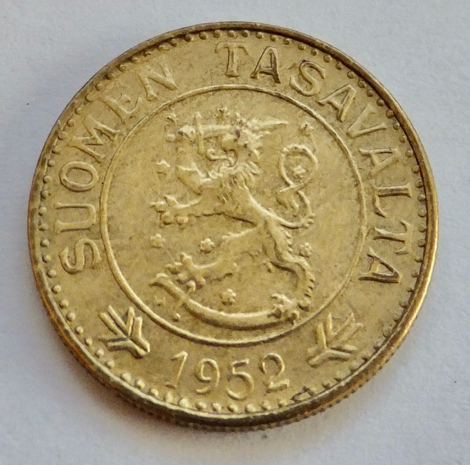 10 mk 1952 HYVÄ Lyöntikiiltoinen