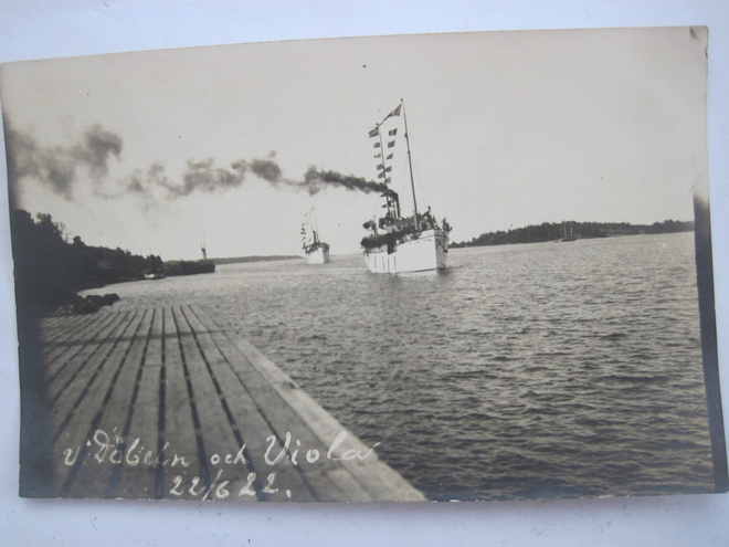 VANHA Valokuva Helsinki Laiva Viola + Döbeln 1922