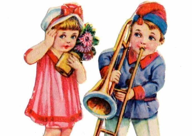 WANHA / Poika soittaa tuubaa, tyttö sietää... 1930-l.