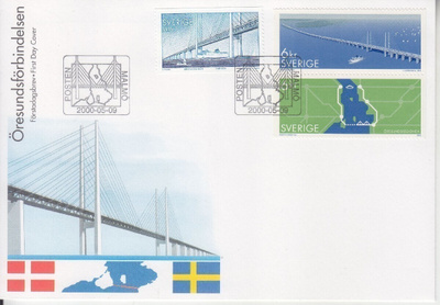 Ruotsi FDC 2000 Ruotsi-Tanska Öresundin silta.