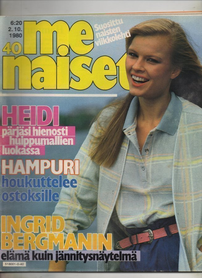 Me Naiset n:o 40 1980 Pori. Kari Lepistö. Ingrid. Heidi pärj