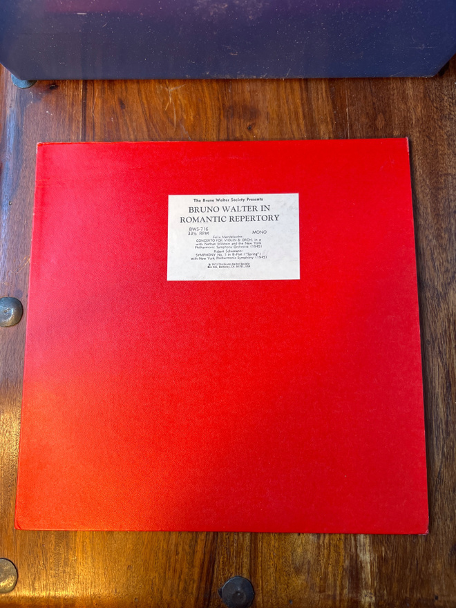 Bruno Walter In Romantic Repertory lp