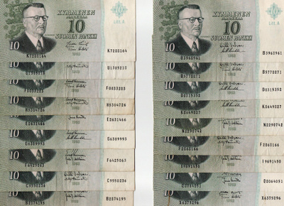 10mk litt a 25kpl erilaisia