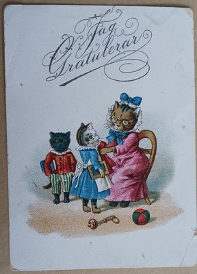 Kissamamma pukee huolella kissanpennut kouluun, käyt.