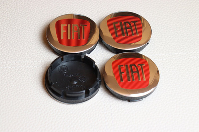 Fiat vannekeskiöt – Kromi-punainen – 56mm (4kpl