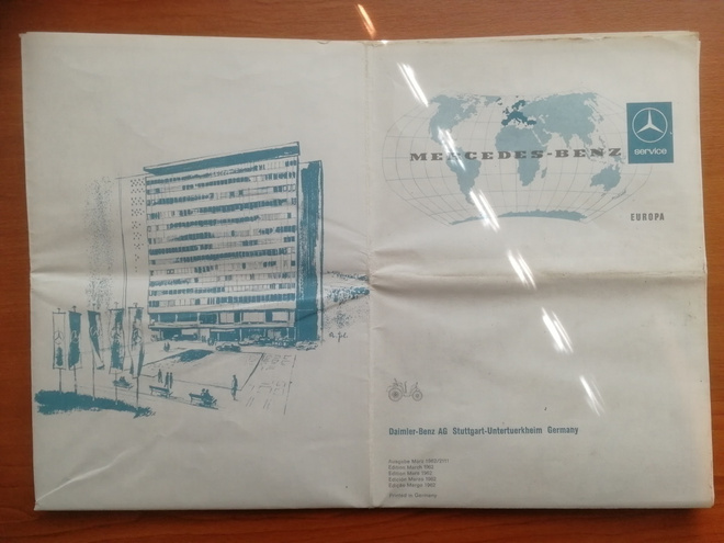 Mercedes Benz korjaamokartta 1962