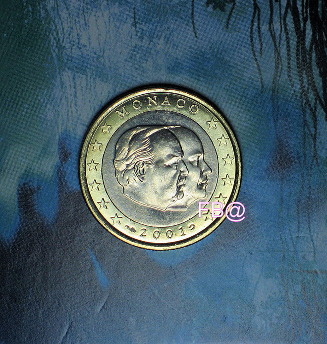 2001 MONACO 1 euro UNC laatu suoraan rullasta