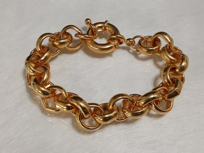 Upea 21k kullattu Kanadalainen papu rannekoru Gold plated Vi