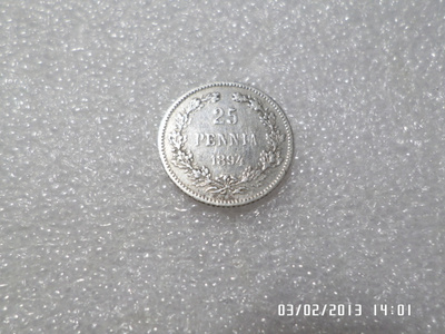 25 penniä 1894 hopeaa kl 5-6