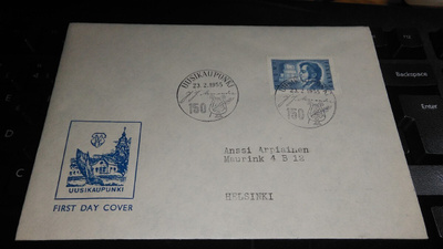 Uusikaupunki Nervander FDC kuvakuori 26/10