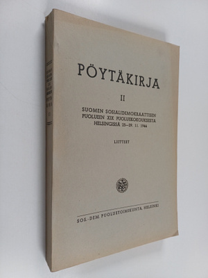 Pöytäkirja II Suomen sosialidemokraattisen puolueen XIX p...