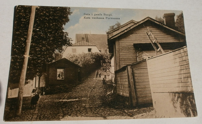 Porvoo, katu vanhassa Porvoossa, vanha väripk, ei p.