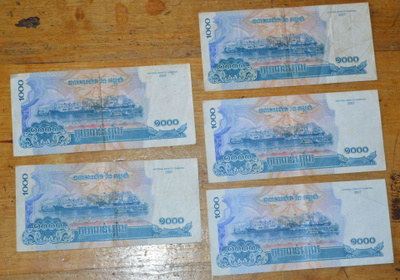 Kambodžan 1000 rielin setelit (2007) – 5 kpl