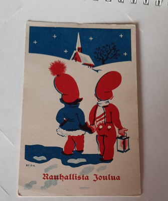 Bjarne Uttuslien n°2, 11x7cm, käsi kädessä,nyrkkiposti