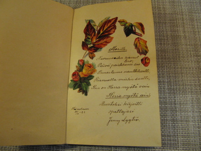 Runoilua vanha runokirja 1922- 1923.