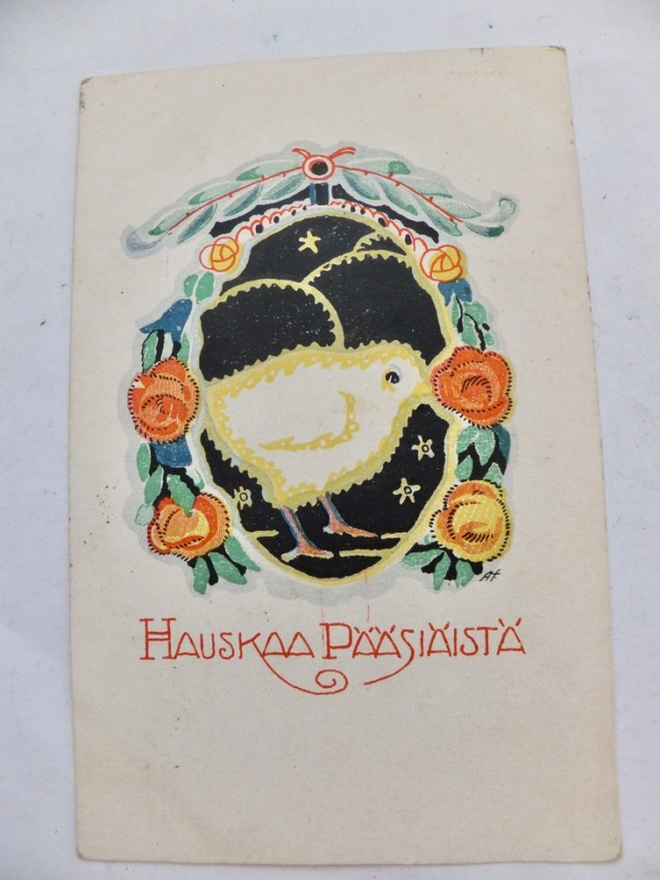 Pääsiäiskortti 1920-l Numminen Rivileima Mäntsälä Sign AF
