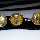 Vintage hopea Fire Agate sormus & korvakorut Maksico 925 - pikkukuva 3