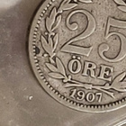 25 Öre 1907 hopeaa kolikko - pikkukuva 1