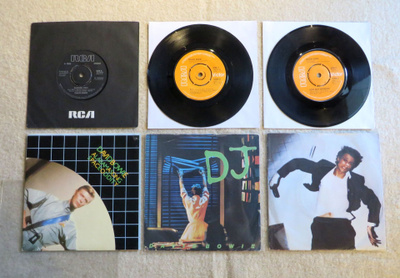 DAVID BOWIE: Kolme 7" sinkkua (Boys, DJ, Alabama + poster)