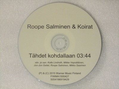 Roope Salminen&Koirat • Tähdet Kohdallaan PROMO CDr-Single