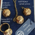 3 korua, HALIKON SPIRAALI kaulakoru, korvakorut, sormus  - pikkukuva 5