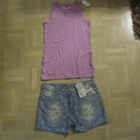 Nuorelle naiselle Blue seven farkku shortsit ja t-paita - pikkukuva 1