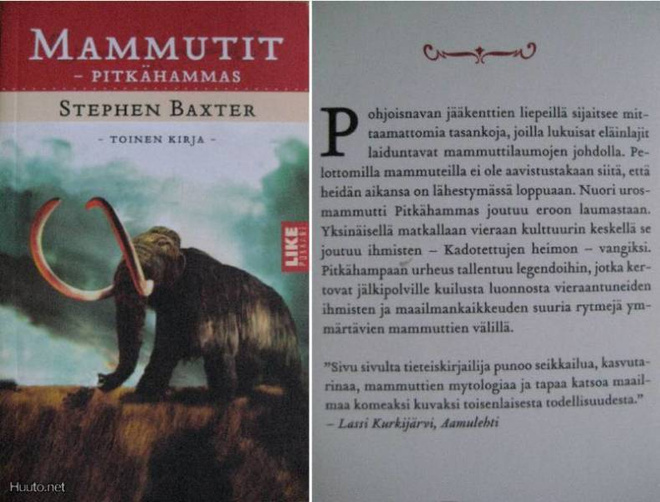 Stephen Baxter: MAMMUTIT -  TOINEN KIRJA: Pitkähammas  2p.
