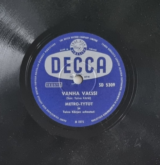 Savikiekko 1955 - Metro-Tytöt - Decca SD 5309