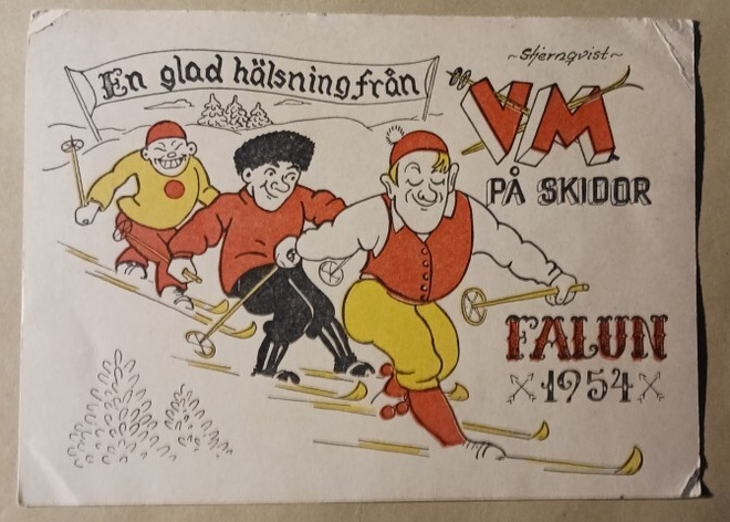 Hiihtäjät vauhdissa,hiihdon MM-kisat,Falun, 1954, p. 1954 el