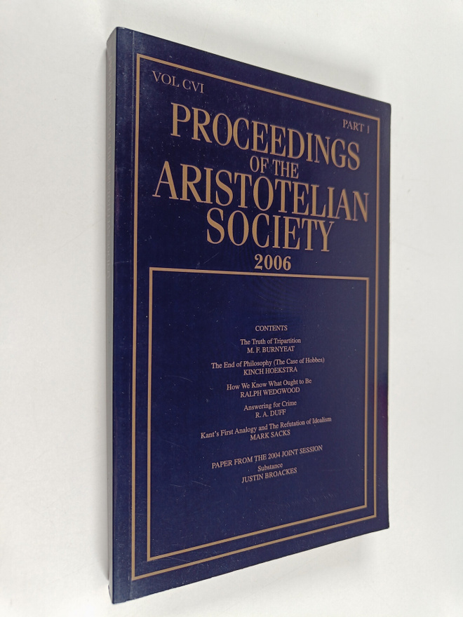 Proceedings of the The Aristotelian society 2006