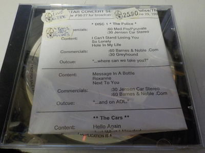 THE POLICE / THE CARS - SUPERSTAR RARE LIVE CONCERT CD