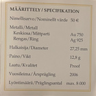 Suomi 50 € 2006 Juhlaraha – EU-puheenjohtajuus (Kulta/Hopea) - pikkukuva 3