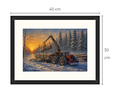 Uusi Metsäkone traktori art print 30 cm x 40 cm