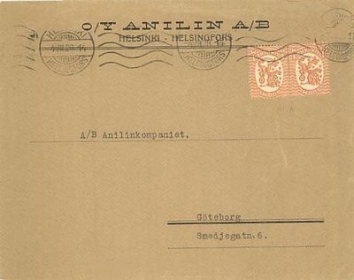 Anilin - firmakuori 1928 Helsingistä Ruotsiin