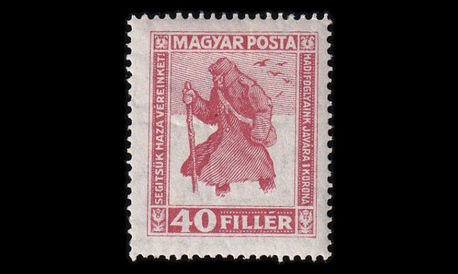 Unkari 312Y * Sotavankien hyväksi 40 f vaakavesil. (1920)