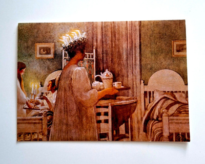 CARL LARSSON "Pyhän Lucian juhla"-KULKEMATON 2-os. KORTTI