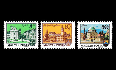 Unkari 3001-3 ** Käyttösarja kaupunkimaisemia (1974)