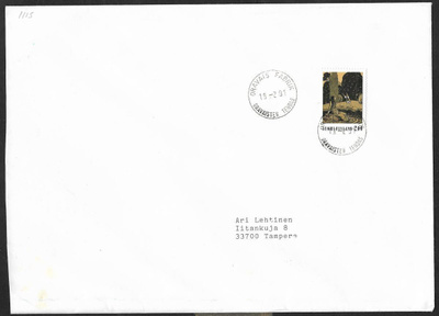 Postilähetys - R. Koivu (LAPE 1115) Oravais fabrik 19.2.1991