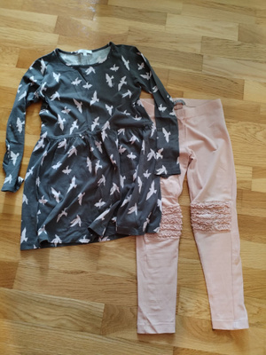 LIVLY ihana lintu tunika + LINDEX legginsit koko 116 !