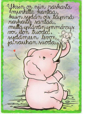 kortti ** Ansio Marleena Norsu ja hiiri - erilaisia