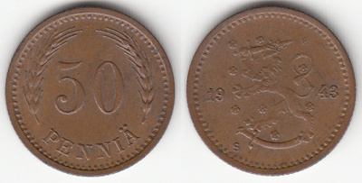 50 p 1943 cu