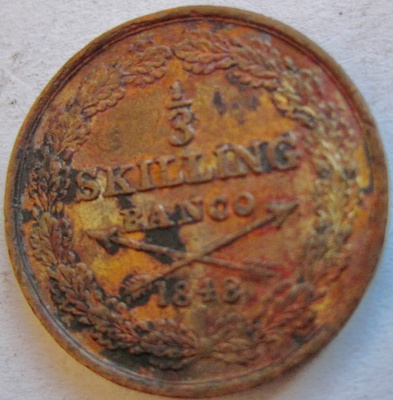 Ruotsi 1/3 skilling Banco 1848